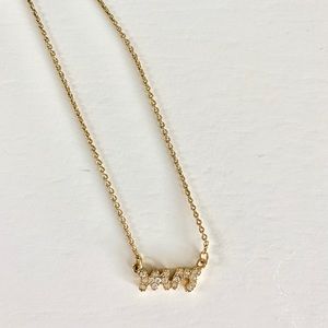 Kate Spade MRS pavé gold necklace